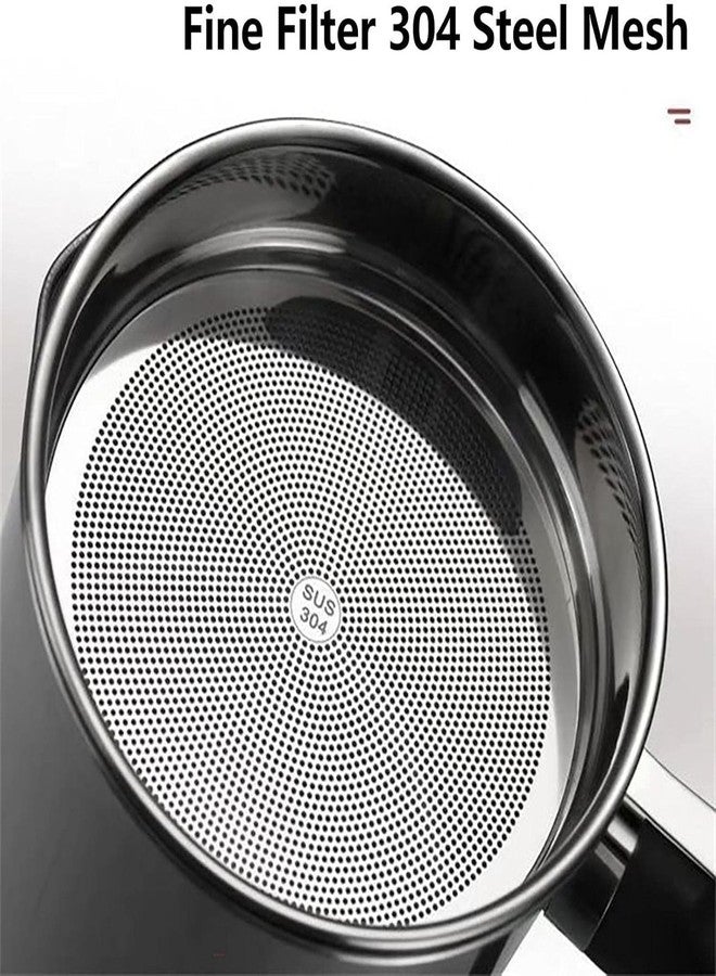 BROCCOLIN 1.3 l stainless steel grease storage can with fine-mesh strainer, lid & coaster tray - multicolor kitchen oil & bacon fat keeper - Image 3